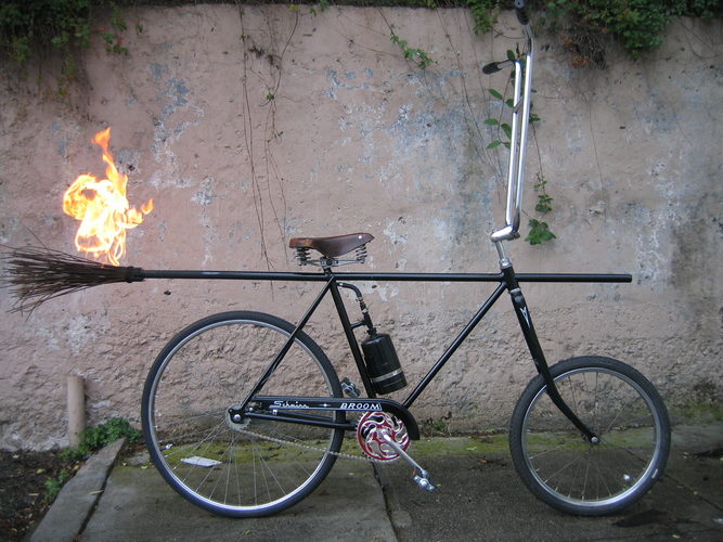 Broom Bike with Fire