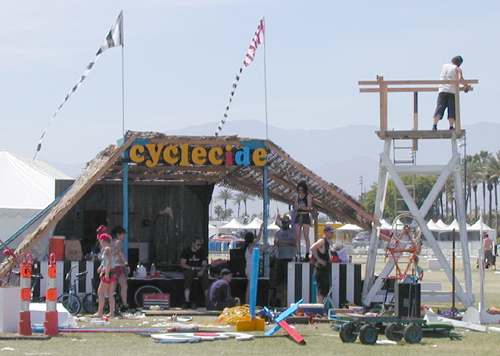 The Cyclecide Stage and Tiki Shack at Coachella 2006