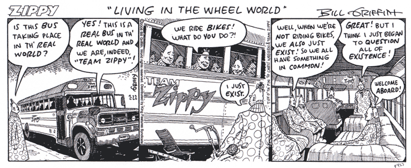 Cartoon inspired by Cyclecide bus